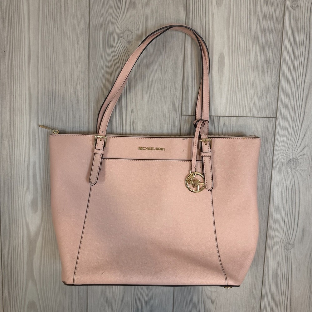 Michael Kors Ciara Zip Tote Bag‎ Pink Saffiano Leather Shoulder Bag & Wallet